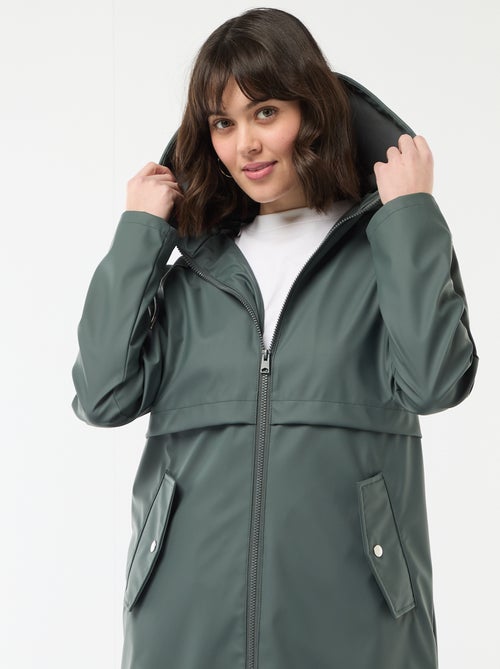 Gummierte Kapuzenparka - Kiabi