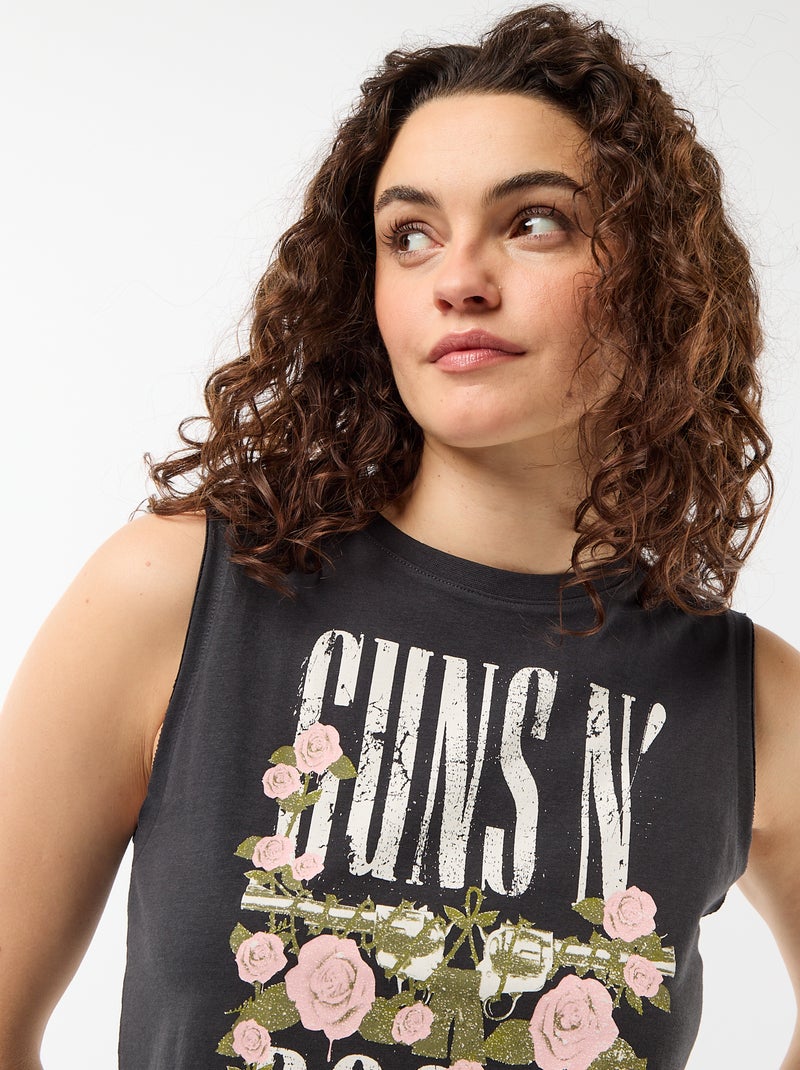 "Guns N'Roses" Sleeveless T-shirt Black - Kiabi