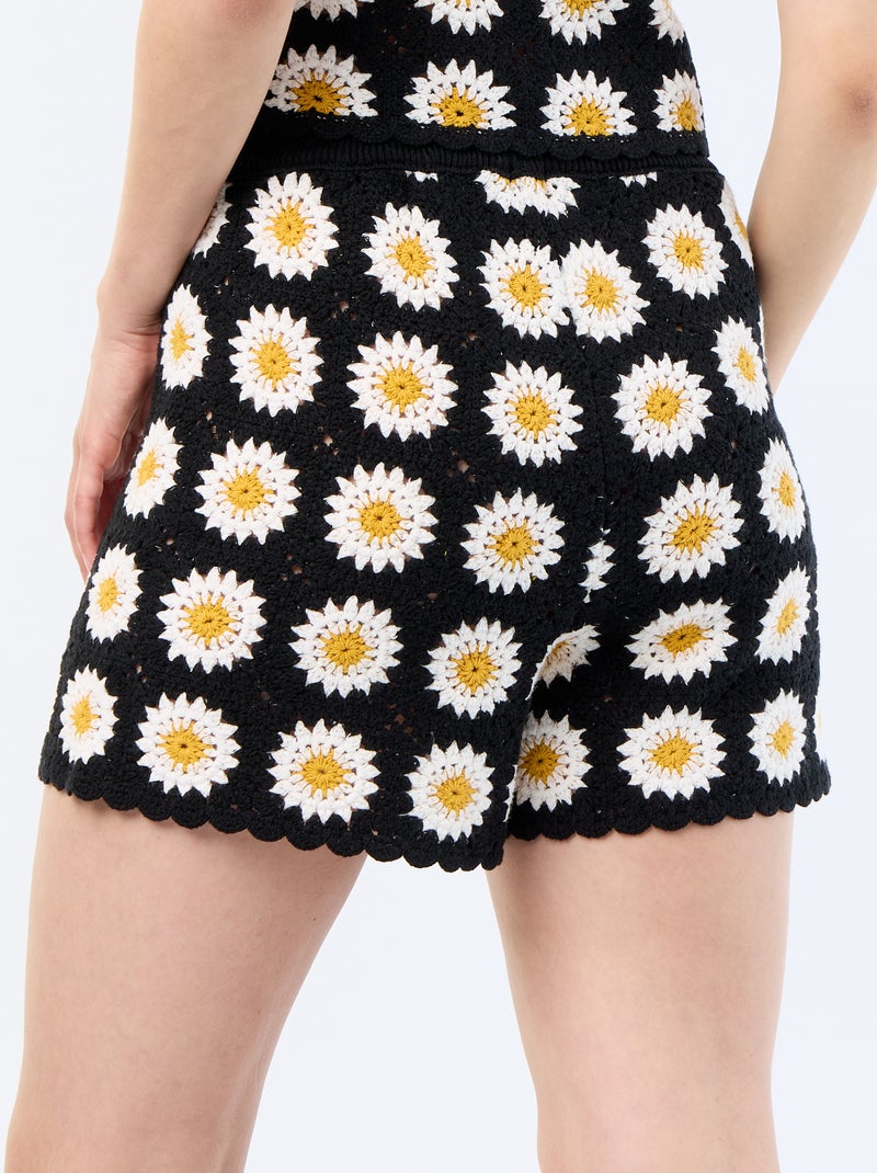Häkel-Shorts Schwarz - Kiabi