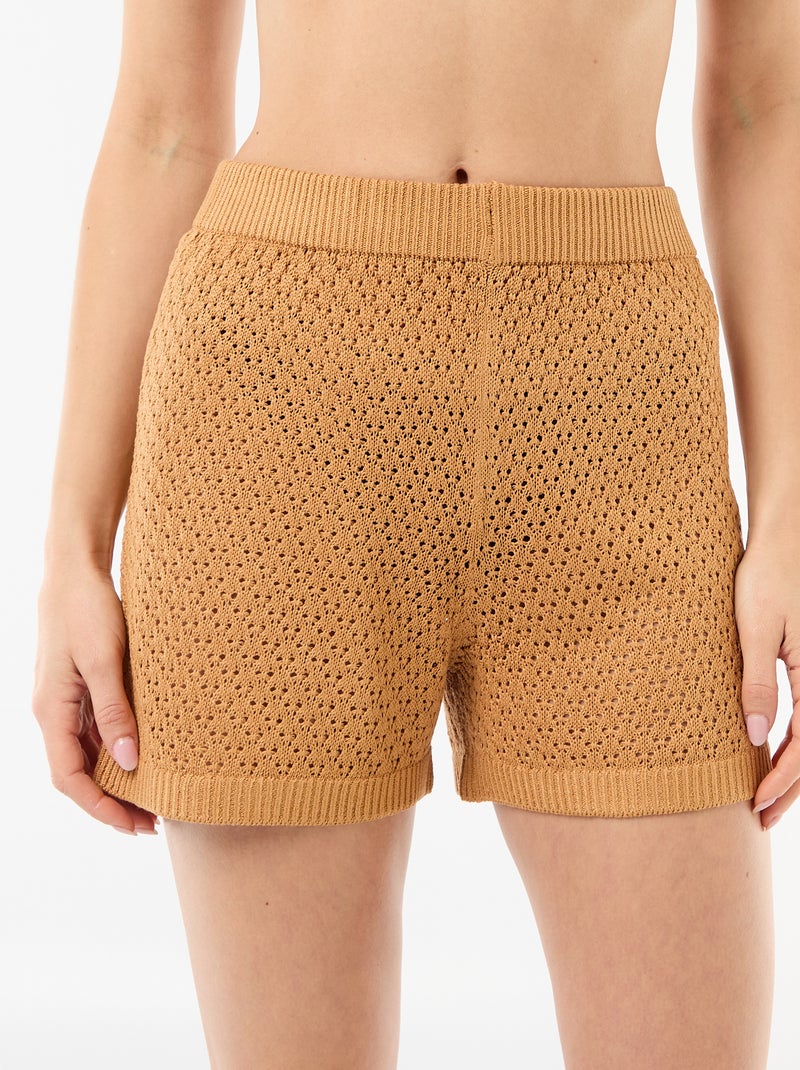 Häkel-Strandshorts Braun - Kiabi