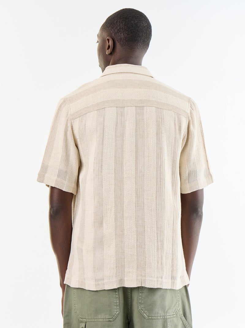 Häkelstrick-Kurzarmhemd Beige - Kiabi