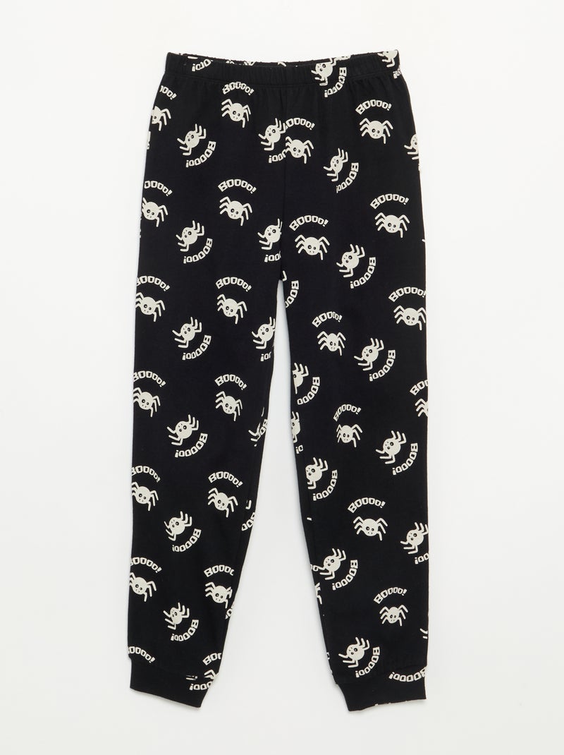 "Halloween" 2-Piece Pajama Set - Long-Sleeved Tee + Trousers Black - Kiabi