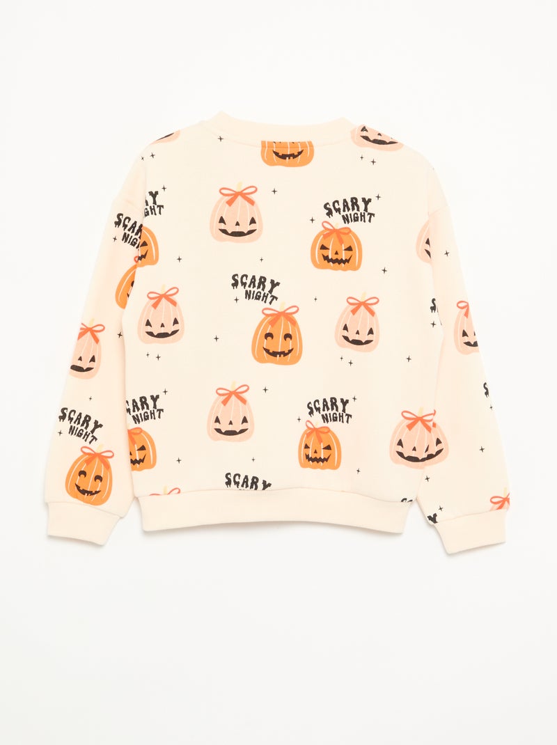 "Halloween" Fleece Sweatshirt Beige - Kiabi