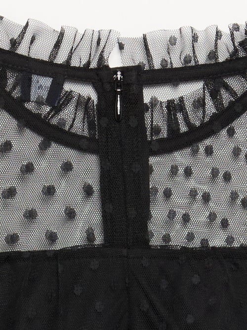 Halloween-Kleid mit langen Ärmeln, Tupfenmuster und Stehkragen - Kiabi