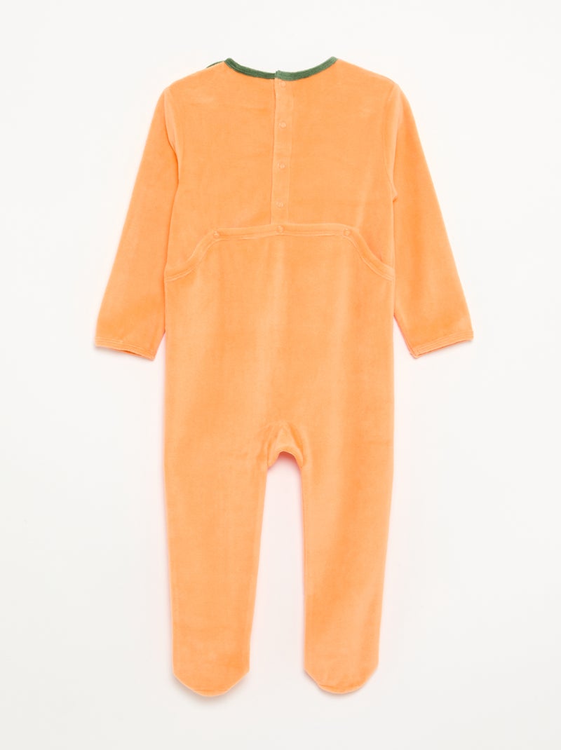 Halloween Velvet 2-Piece Sleepsuit Set with Hat Orange - Kiabi