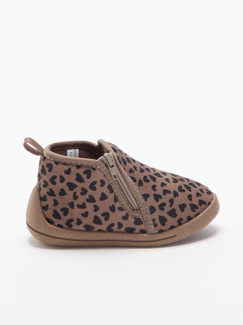 Hausschuh-Stiefeletten mit Leopardenmuster - Kiabi Hausschuh-Stiefeletten mit Leopardenmuster - Kiabi