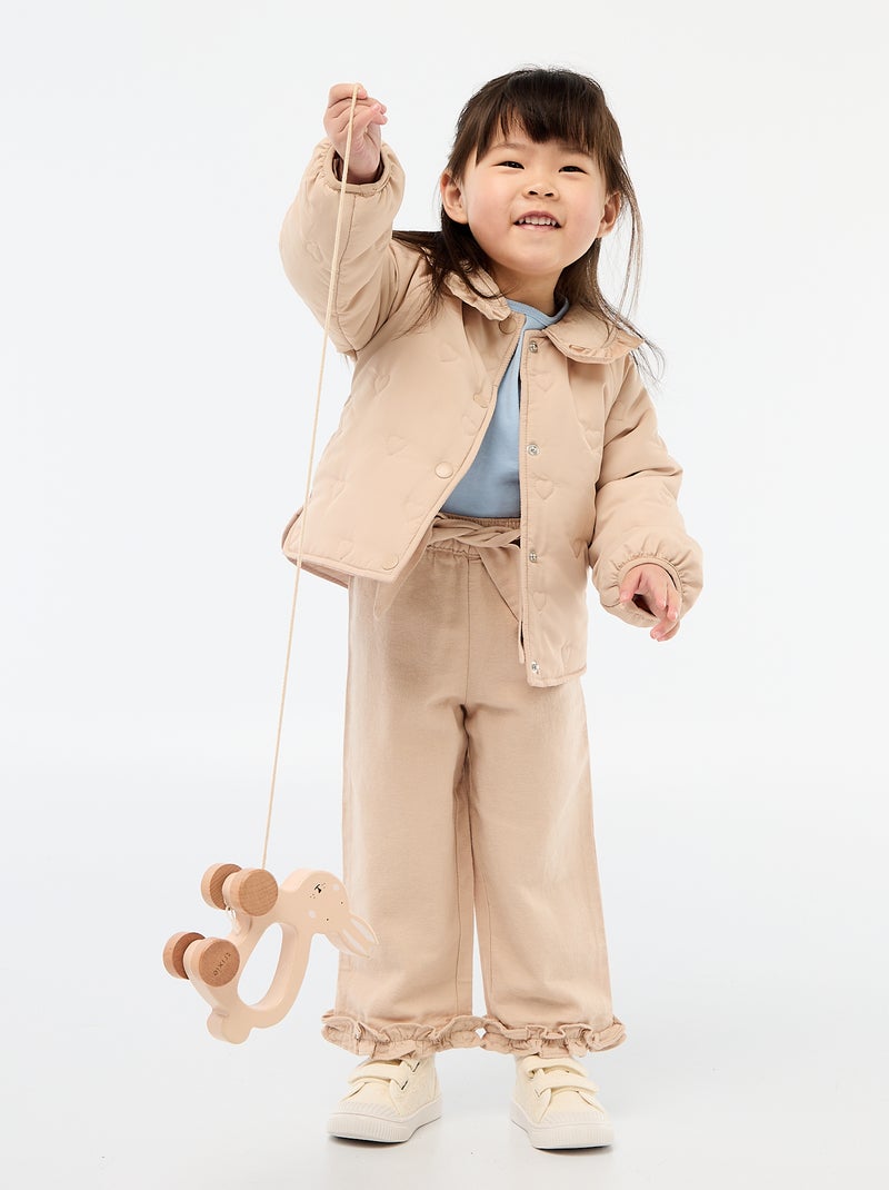Heart-Quilted Padded Jacket Beige - Kiabi