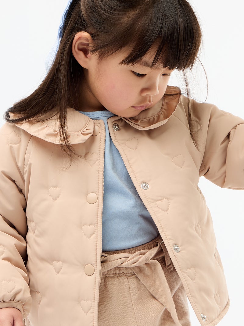 Heart-Quilted Padded Jacket Beige - Kiabi