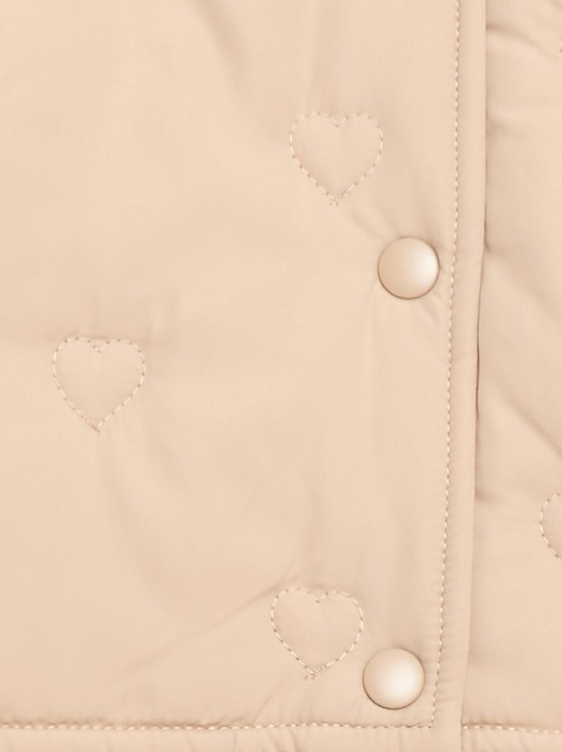 Heart-Quilted Padded Jacket Beige - Kiabi