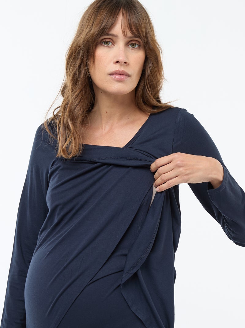 Heathered Nursing T-shirt Blue - Kiabi