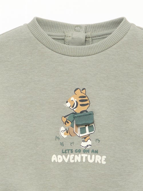 Heathered Sweatshirt with Soft Velour Interior - Kiabi