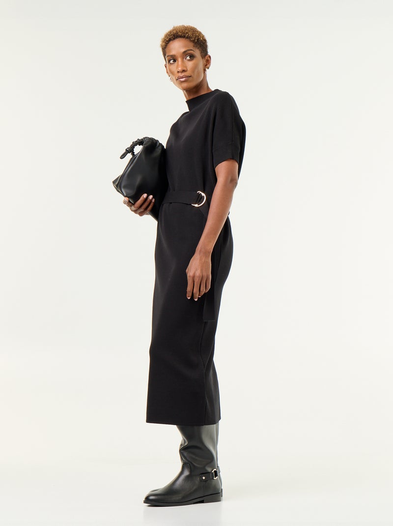 Heavy knit dress Black - Kiabi
