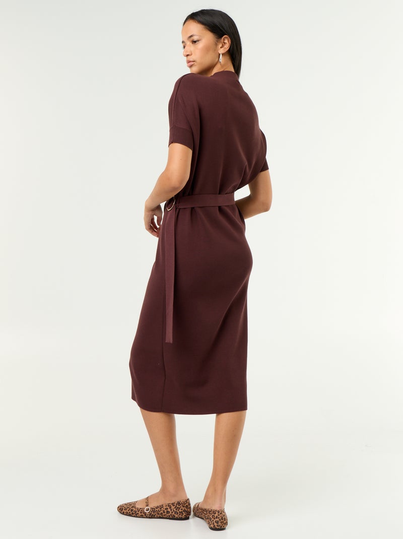 Heavy knit dress Purple - Kiabi
