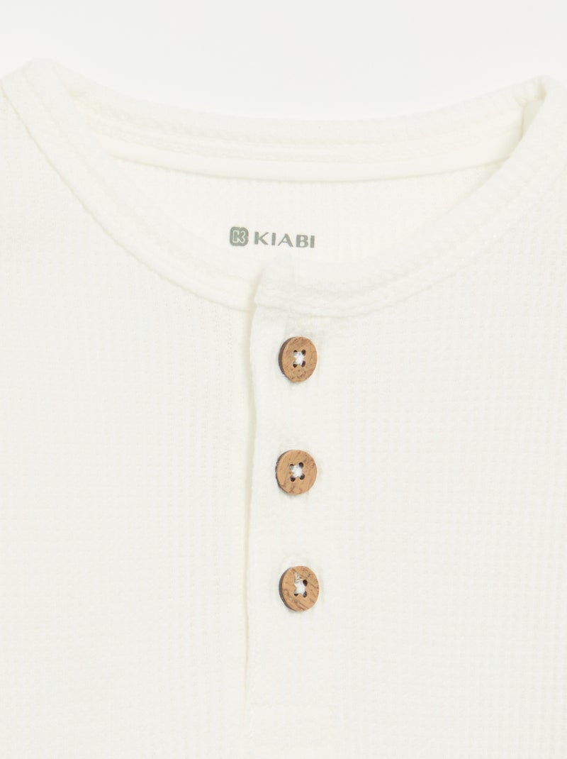 Henley Neck T-shirt White - Kiabi