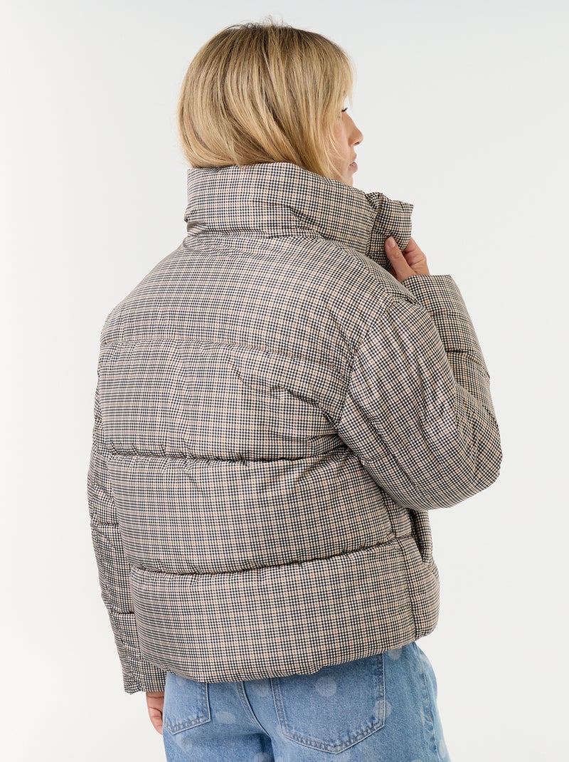 High-neck quilted puffer jacket Grey - Kiabi