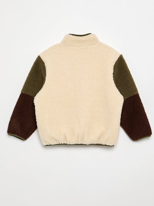 High-neck zipped sherpa sweatshirt - Kiabi