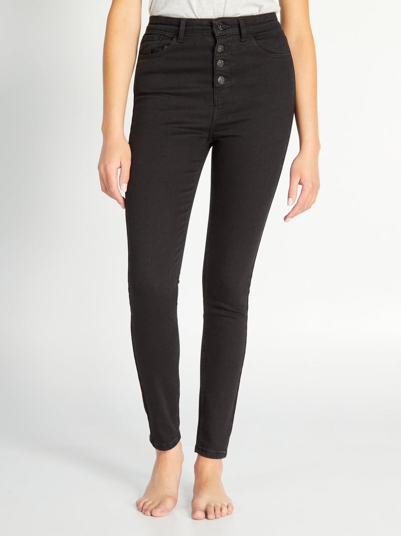 High-rise skinny jeans BLACK - Kiabi