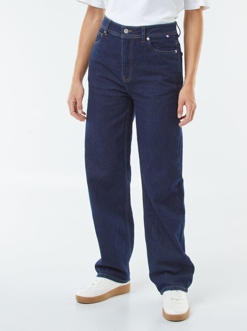 High-rise straight-leg jeans Blue - Kiabi