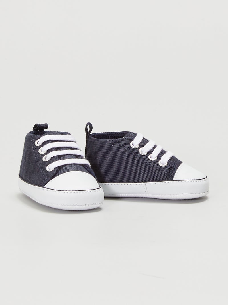 High-top canvas sneakers blue - Kiabi