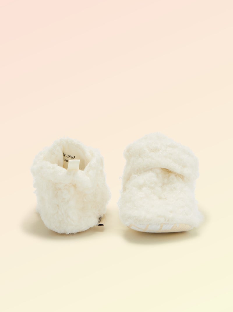 High-top sheepskin-effect slippers - 'Kitchoun' Beige - Kiabi