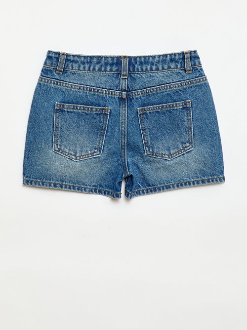 High-Waist-Denim-Shorts - Kiabi