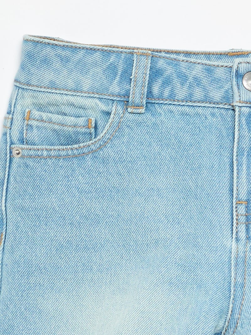 High-Waist-Denim-Shorts Blau - Kiabi