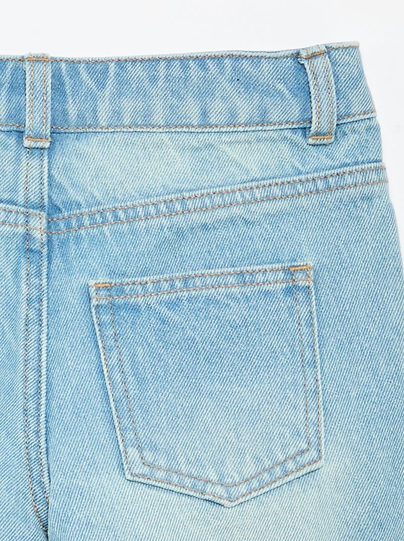 High-Waist-Denim-Shorts Blau - Kiabi
