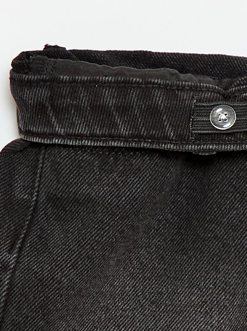 High-Waist-Denim-Shorts Schwarz - Kiabi