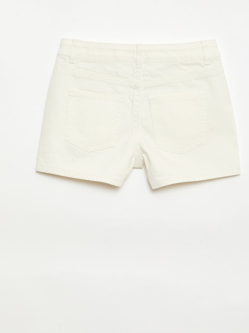 High-Waist-Denim-Shorts Weiß - Kiabi
