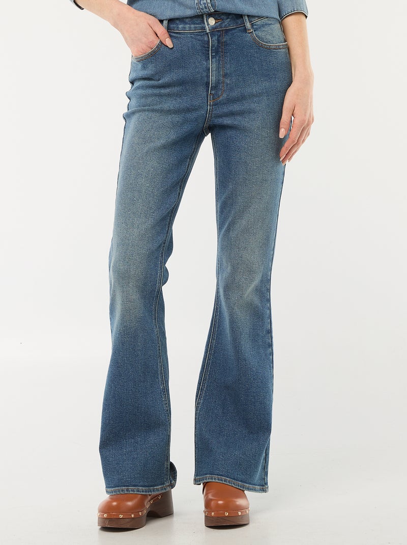 High-Waist Flare/Bootcut Jeans Blue - Kiabi