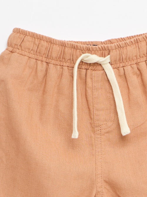 High-Waist Hose aus Baumwolle und Leinen - Kiabi