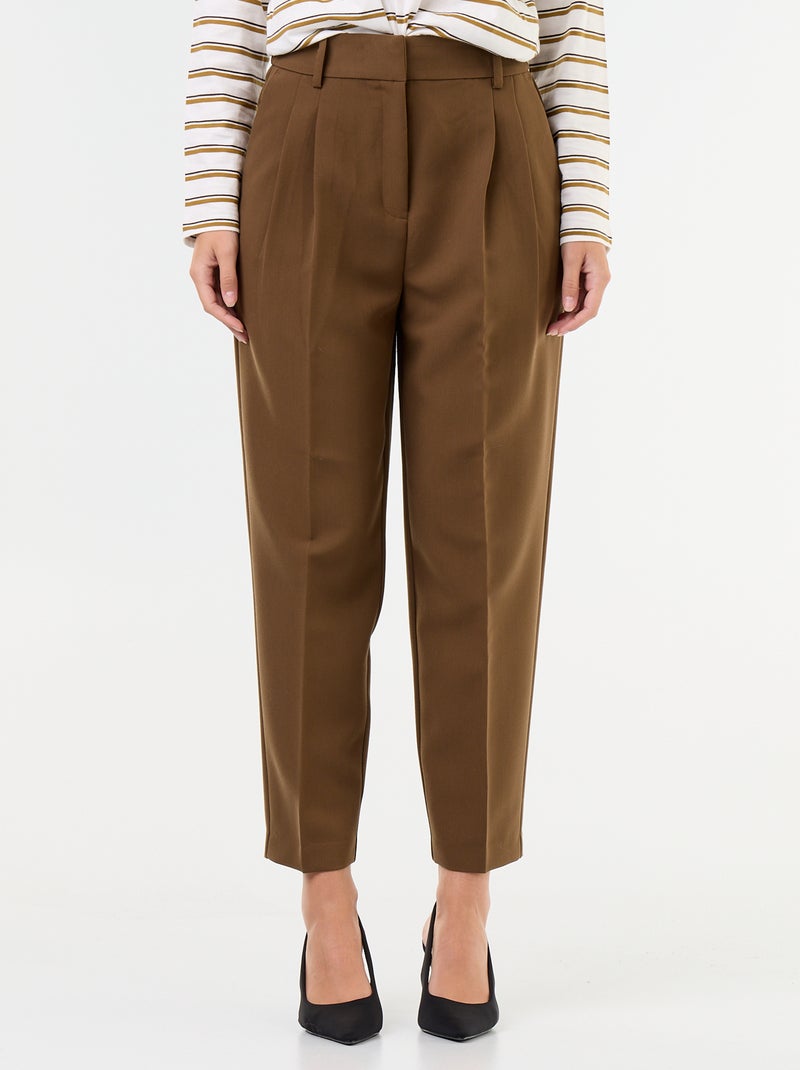 High-Waist Karottenhose Marron - Kiabi