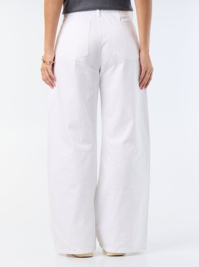 High Waist Palazzo Jeans mit weitem Schnitt Weiß - Kiabi
