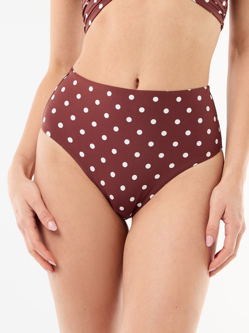 High-Waist Shapewear Badehose Braun - Kiabi