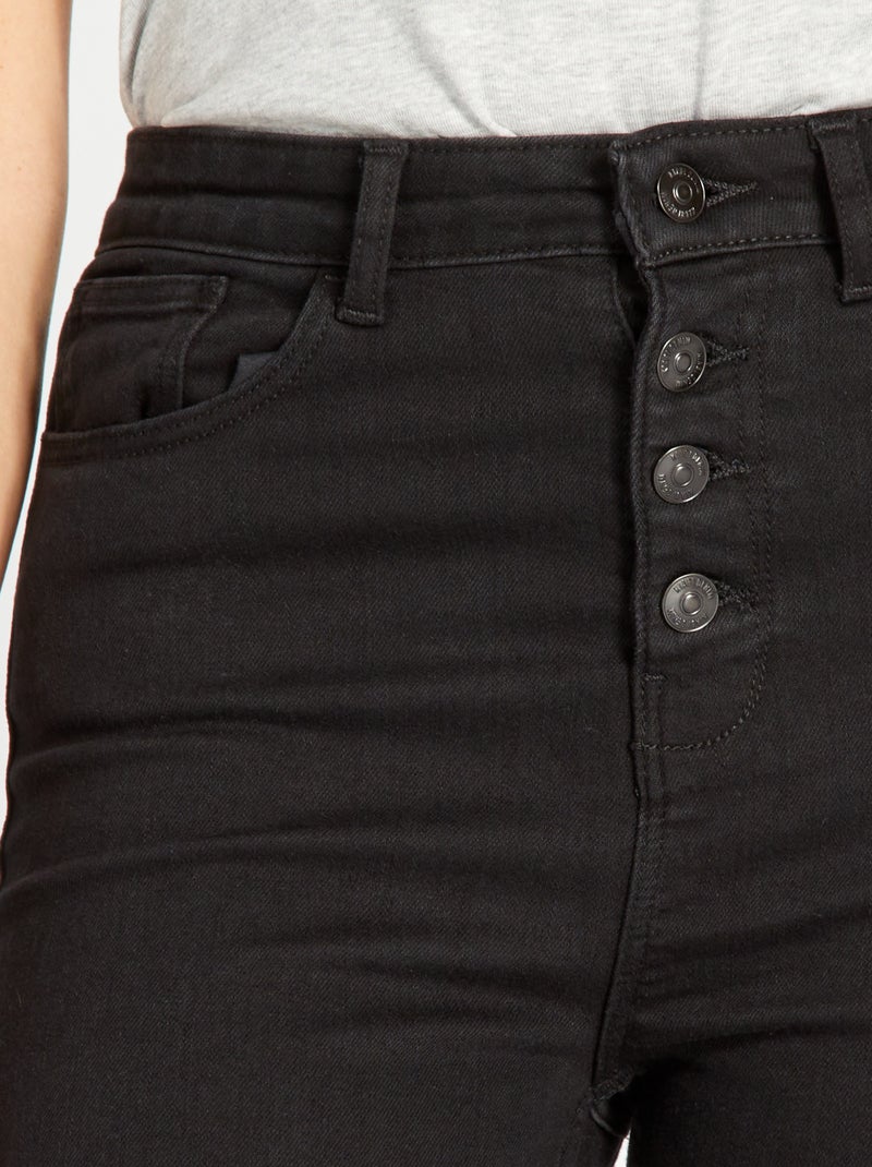 High-Waist Skinny Jeans Schwarz - Kiabi