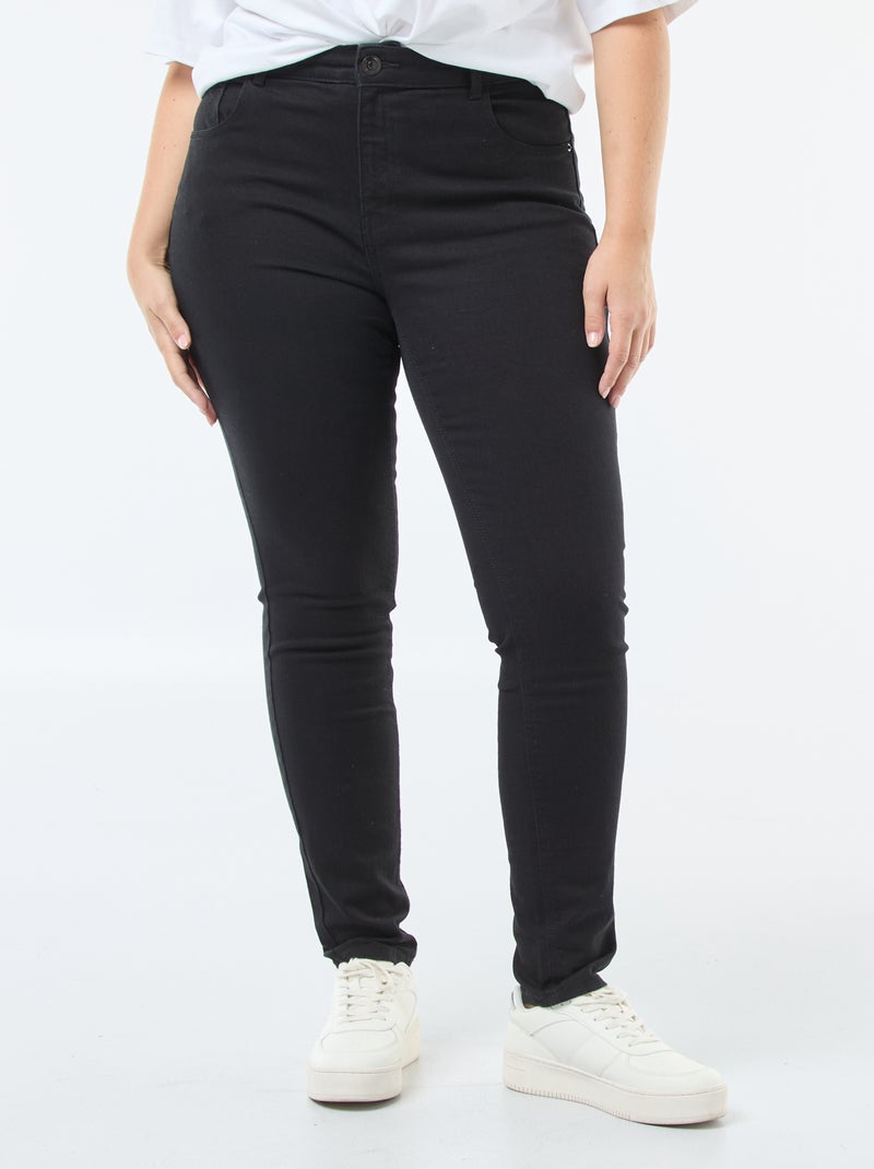 High-Waist Slim-Fit Jeans - L28 Schwarz - Kiabi