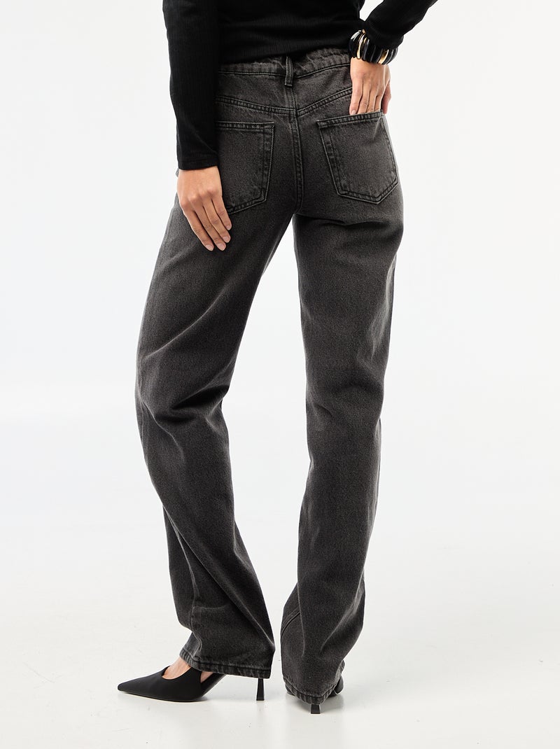 High-Waist Straight Fit Jeans - L32 Schwarz - Kiabi