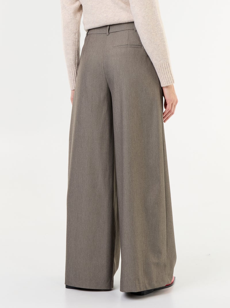 High-Waist Weite Hose Grün - Kiabi