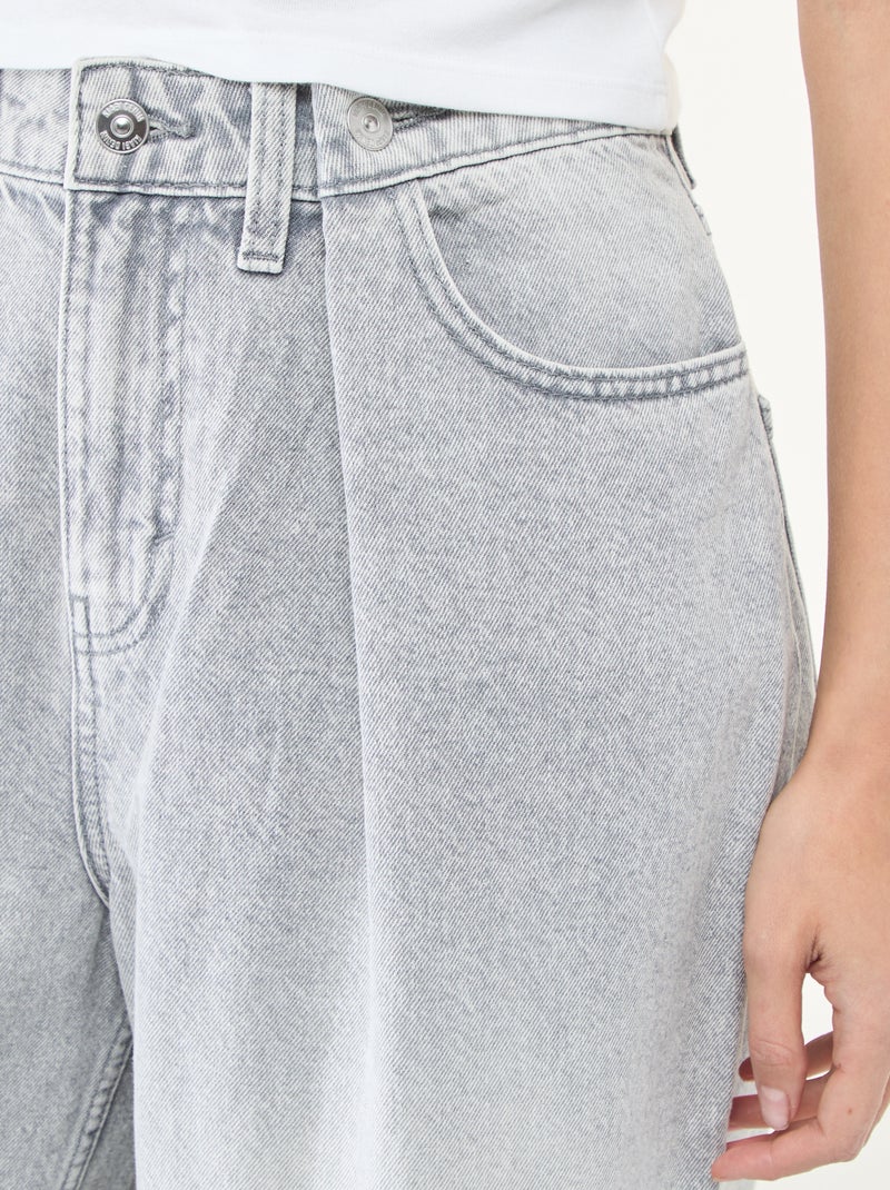 High-Waist Wide-Leg Jeans Grau - Kiabi