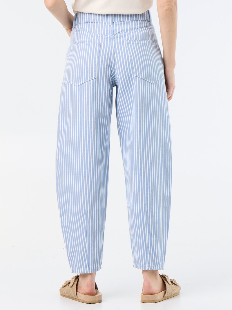 High-waisted balloon-leg trousers Blue - Kiabi