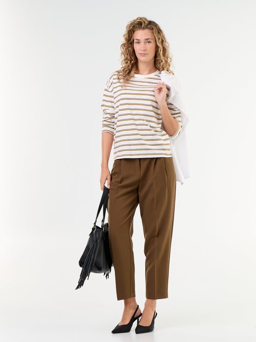 High-waisted carrot fit trousers - Kiabi
