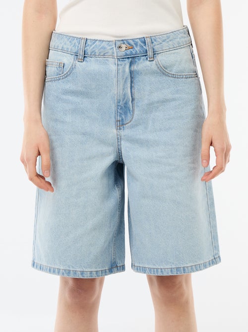 High-Waisted Denim Bermuda Shorts - Kiabi