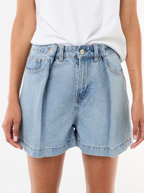 High-Waisted Denim Bermuda Shorts - Kiabi