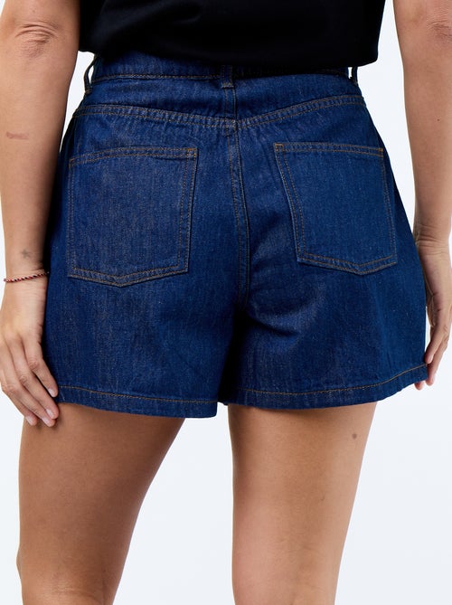 High-waisted denim Bermuda shorts - Kiabi