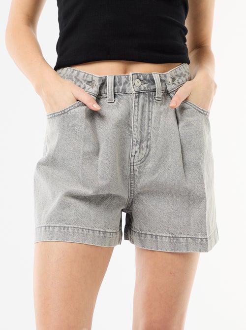 High-Waisted Denim Bermuda Shorts - Kiabi