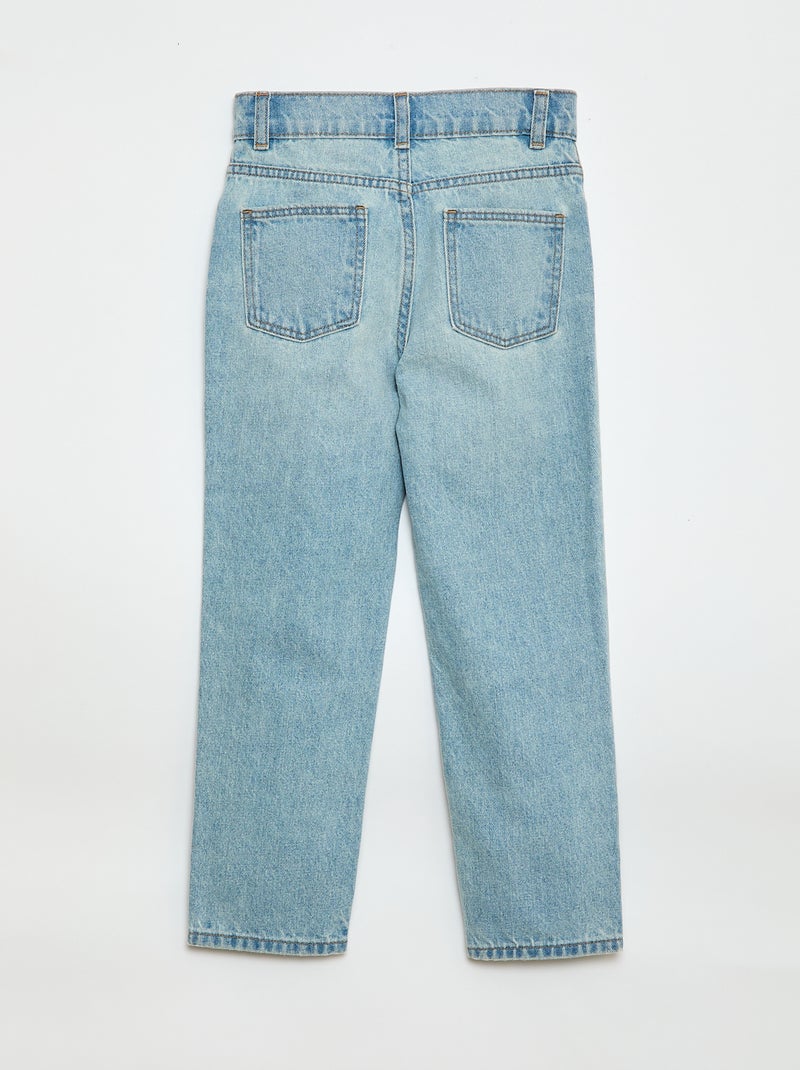 High-waisted denim pants Blue - Kiabi