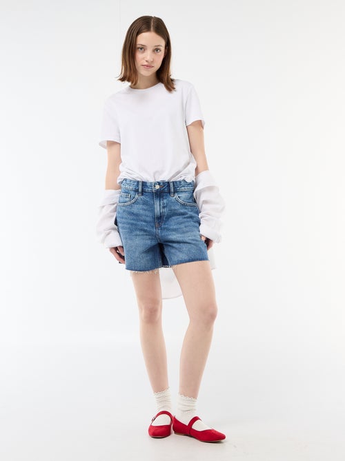 High-Waisted Denim Short Shorts - Kiabi