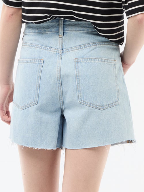 High-Waisted Denim Short Shorts - Kiabi