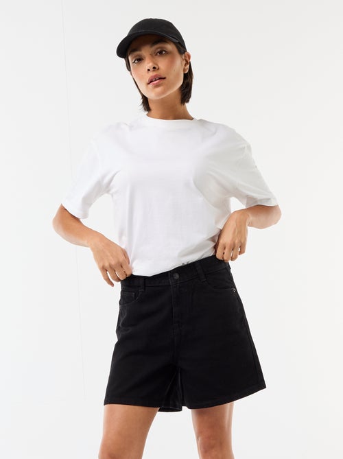 High-Waisted Denim Shorts - Kiabi