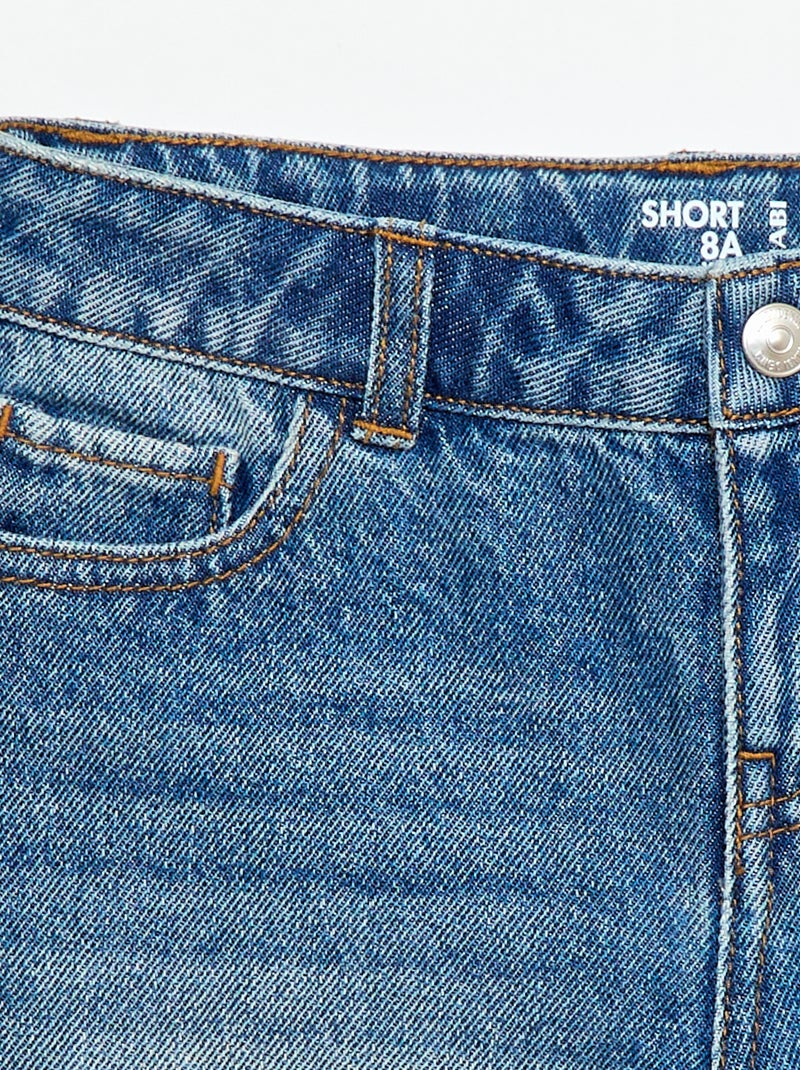 High-waisted denim shorts Blue - Kiabi